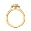 FlyerFit® 18K Yellow Gold Micropave Halo Engagement Ring