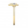 FlyerFit® 18K Yellow Gold Micropave Halo Engagement Ring