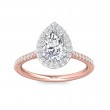 FlyerFit® 14K Pink Gold Shank And White Gold Top Micropave Halo Engagement Ring