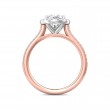 FlyerFit® 14K Pink Gold Shank And White Gold Top Micropave Halo Engagement Ring