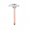 FlyerFit® 14K Pink Gold Shank And White Gold Top Micropave Halo Engagement Ring