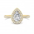 FlyerFit® 14K Yellow Gold Micropave Halo Engagement Ring
