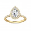 FlyerFit® 14K Yellow Gold Micropave Halo Engagement Ring
