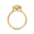 FlyerFit® 14K Yellow Gold Micropave Halo Engagement Ring