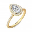 FlyerFit® 14K Yellow Gold Micropave Halo Engagement Ring
