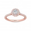 FlyerFit® 14K Pink Gold Micropave Halo Engagement Ring