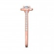 FlyerFit® 14K Pink Gold Micropave Halo Engagement Ring