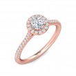 FlyerFit® 14K Pink Gold Micropave Halo Engagement Ring