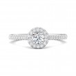 FlyerFit® 18K White Gold Micropave Halo Engagement Ring