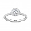 FlyerFit® 18K White Gold Micropave Halo Engagement Ring