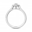FlyerFit® 18K White Gold Micropave Halo Engagement Ring