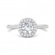 FlyerFit® 14K White Gold Micropave Halo Engagement Ring
