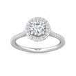 FlyerFit® 14K White Gold Micropave Halo Engagement Ring