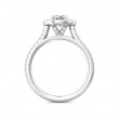 FlyerFit® 14K White Gold Micropave Halo Engagement Ring