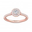 FlyerFit® 18K Pink Gold Micropave Halo Engagement Ring