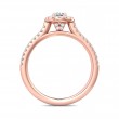 FlyerFit® 18K Pink Gold Micropave Halo Engagement Ring