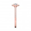 FlyerFit® 18K Pink Gold Micropave Halo Engagement Ring