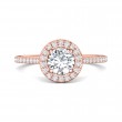 FlyerFit® 18K Pink Gold Micropave Halo Engagement Ring