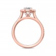 FlyerFit® 18K Pink Gold Micropave Halo Engagement Ring