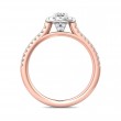 FlyerFit® 14K Pink Gold Shank And White Gold Top Micropave Halo Engagement Ring