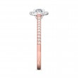 FlyerFit® 14K Pink Gold Shank And White Gold Top Micropave Halo Engagement Ring