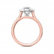 FlyerFit® 18K Pink Gold Shank And White Gold Top Micropave Halo Engagement Ring