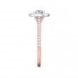 FlyerFit® 18K Pink Gold Shank And White Gold Top Micropave Halo Engagement Ring