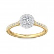FlyerFit® 14K Yellow and 14K White Gold Micropave Halo Engagement Ring