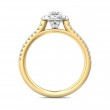 FlyerFit® 14K Yellow and 14K White Gold Micropave Halo Engagement Ring