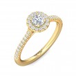 FlyerFit® 14K Yellow Gold Micropave Halo Engagement Ring