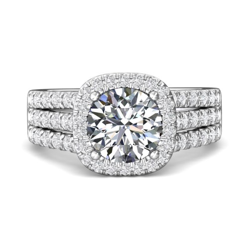 FlyerFit&reg; Platinum Encore Engagement Ring