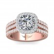 FlyerFit® 14K Pink Gold Shank And White Gold Top Encore Engagement Ring