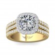 FlyerFit® 18K Yellow Gold Shank And White Gold Top Encore Engagement Ring