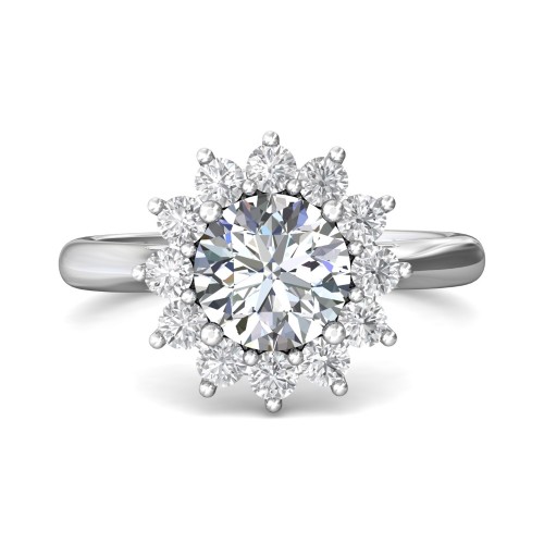 FlyerFit&reg; 14K White Gold Solitaire Engagement Ring