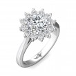 FlyerFit® 18K White Gold Solitaire Engagement Ring