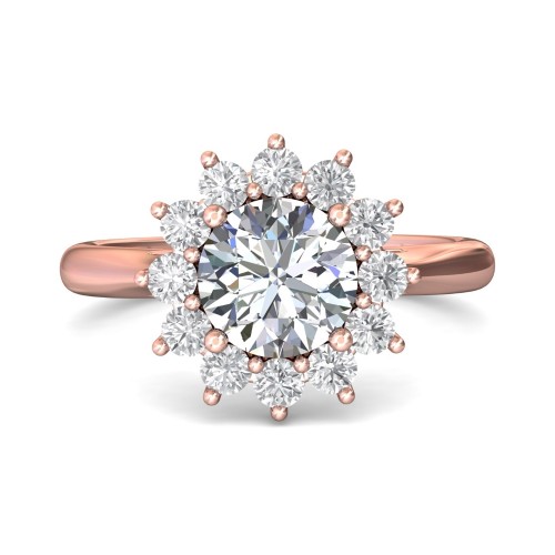 FlyerFit&reg; 14K Pink Gold Solitaire Engagement Ring