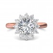 FlyerFit® 18K Pink Gold Shank And White Gold Top Solitaire Engagement Ring