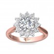 FlyerFit® 18K Pink Gold Shank And White Gold Top Solitaire Engagement Ring