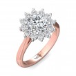 FlyerFit® 18K Pink Gold Shank And White Gold Top Solitaire Engagement Ring