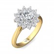 FlyerFit® 18K Yellow Gold Shank And White Gold Top Solitaire Engagement Ring