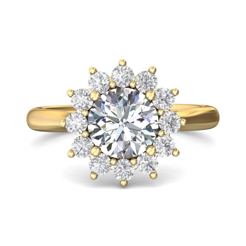 FlyerFit&reg; 18K Yellow Gold Solitaire Engagement Ring