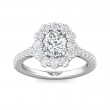 FlyerFit® 14K White Gold Shank And Platinum Top Micropave Halo Engagement Ring