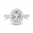 FlyerFit® 14K White Gold Micropave Halo Engagement Ring