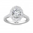 FlyerFit® 14K White Gold Micropave Halo Engagement Ring