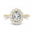 FlyerFit® 14K Yellow Gold Micropave Halo Engagement Ring