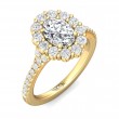 FlyerFit® 14K Yellow Gold Micropave Halo Engagement Ring