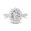 FlyerFit® 14K White Gold Micropave Halo Engagement Ring