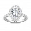 FlyerFit® 14K White Gold Micropave Halo Engagement Ring