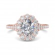 FlyerFit® 14K Pink Gold Micropave Halo Engagement Ring