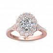 FlyerFit® 14K Pink Gold Micropave Halo Engagement Ring